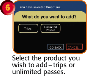 Select the product you wish to add?trips or unlimited passes.